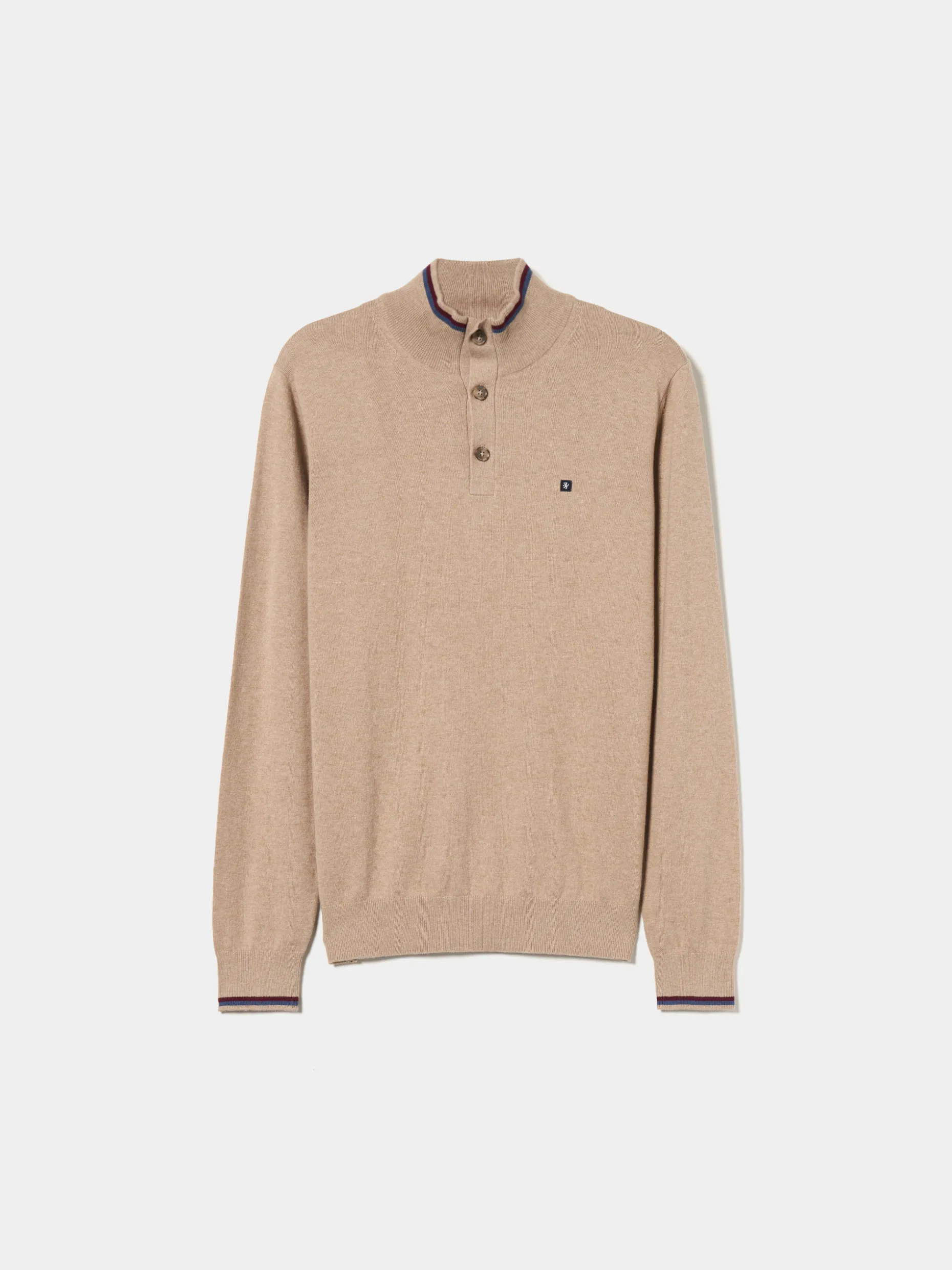 Camisola com botões algodão e caxemira