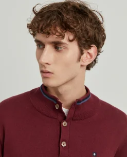 Camisola com botões algodão e caxemira