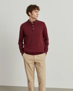 Camisola com botões algodão e caxemira