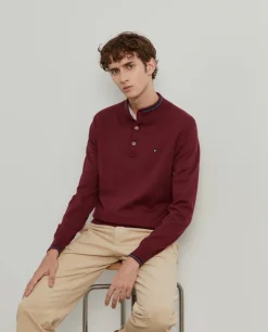 Camisola com botões algodão e caxemira