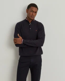 Camisola com botões algodão e caxemira