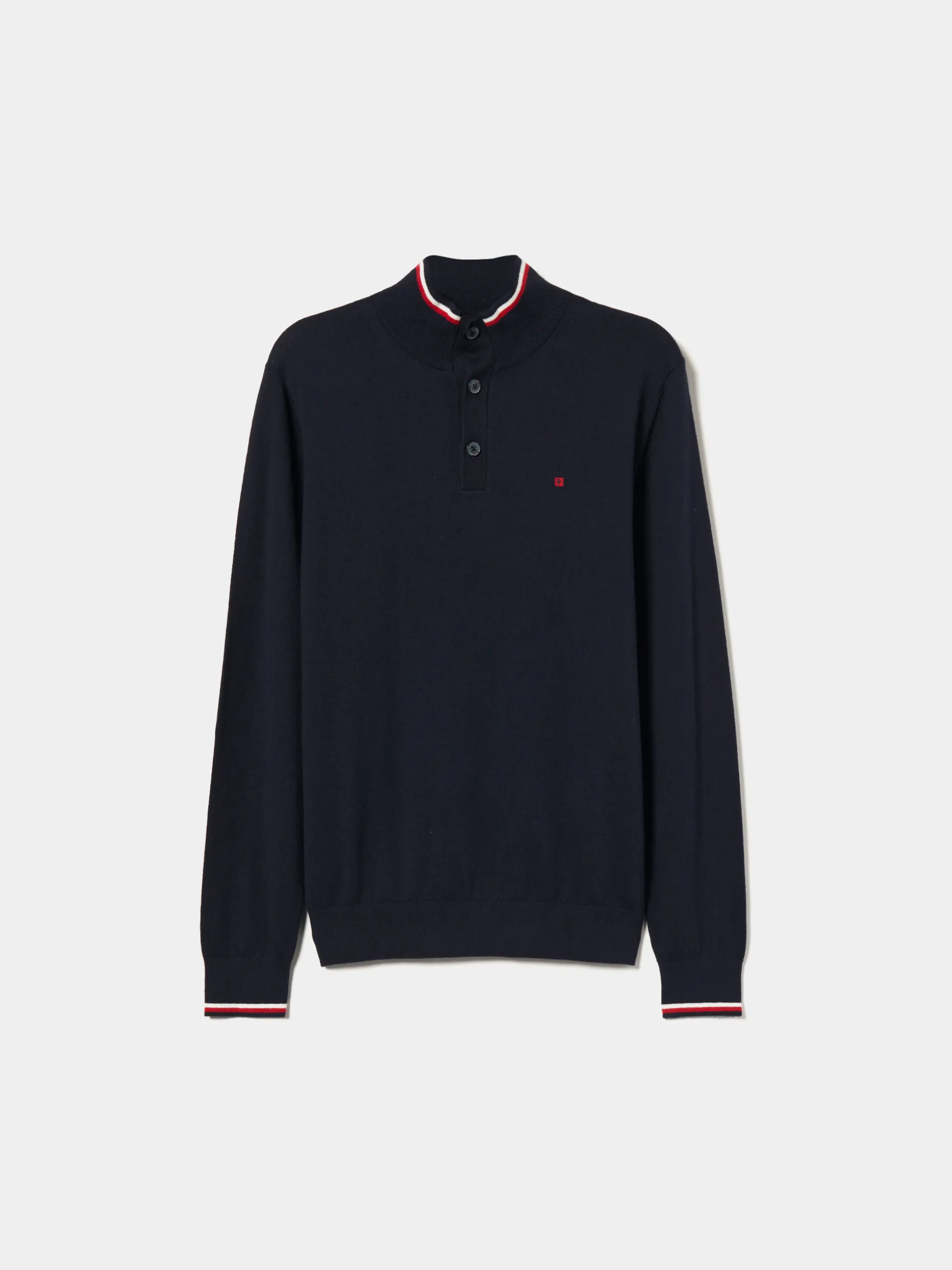 Camisola com botões algodão e caxemira