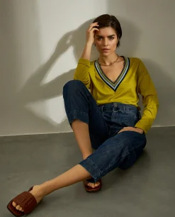 Camisola com decote em V