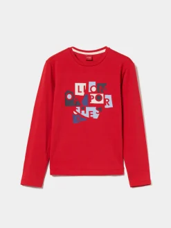 Camisola com estampado da marca