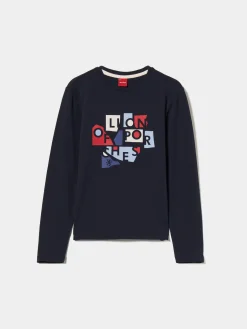 Camisola com estampado da marca