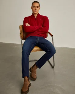 Camisola com fecho em algodão e caxemira