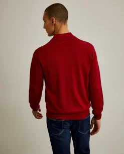 Camisola com fecho em algodão e caxemira