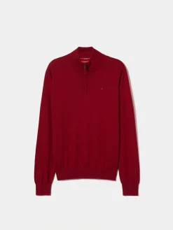 Camisola com fecho em algodão e caxemira