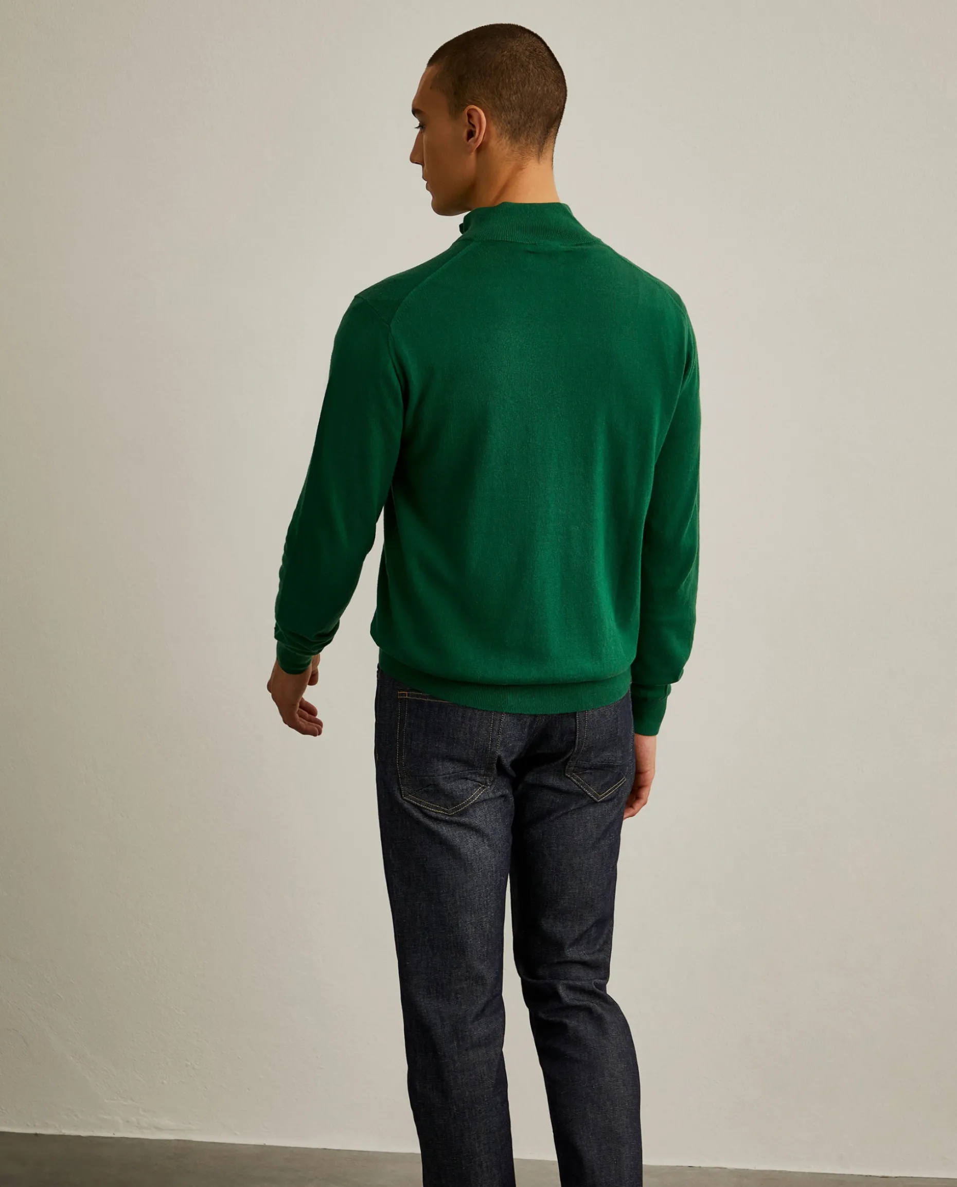 Camisola com fecho em algodão e caxemira