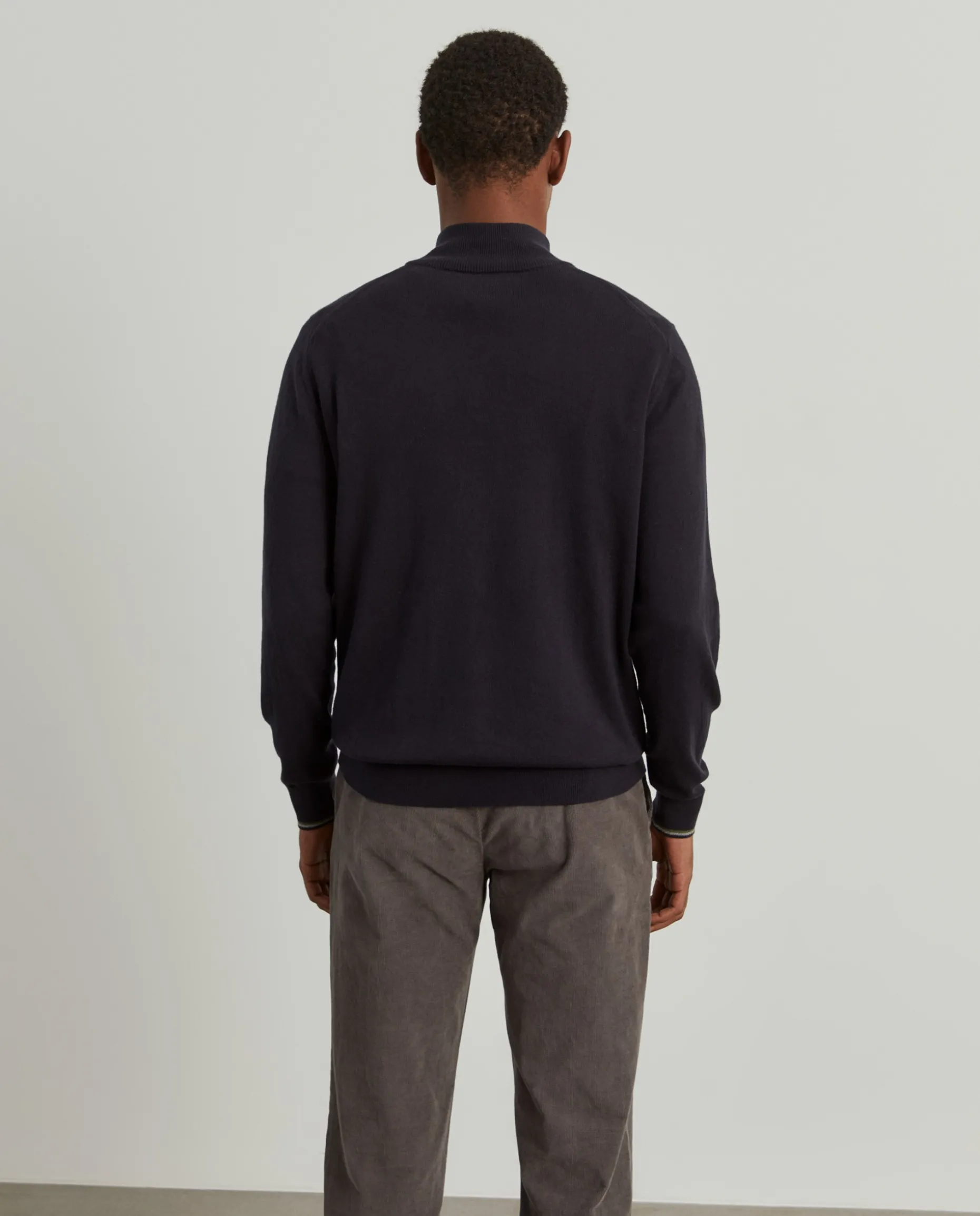 Camisola com fecho em algodão e caxemira