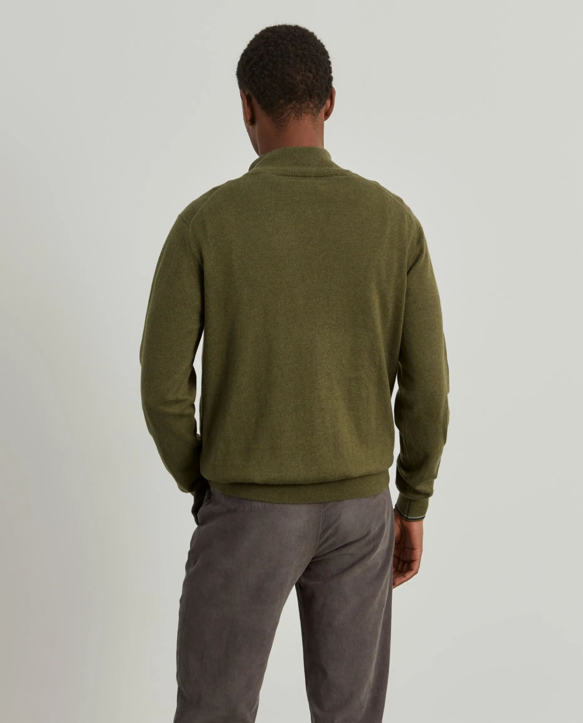 Camisola com fecho em algodão e caxemira