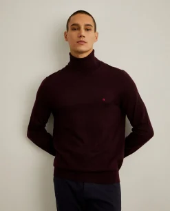 Camisola de gola alta 100% lã