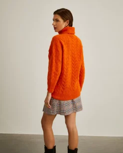 Camisola de gola alta com lã de alpaca