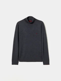 Camisola de gola alta de lã merino