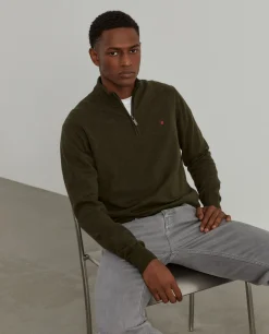 Camisola de lã com fecho