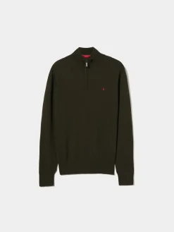 Camisola de lã com fecho