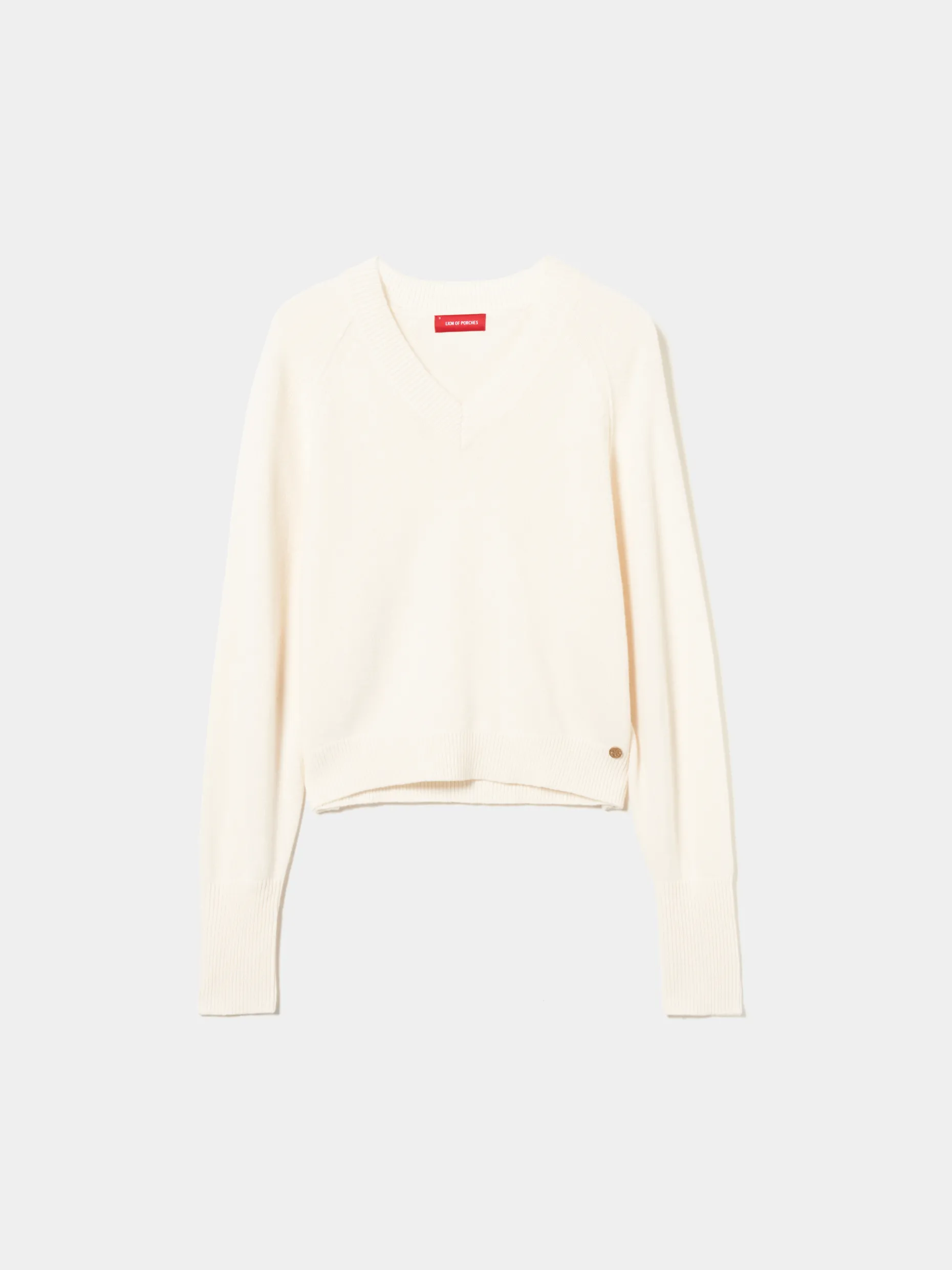 Camisola de lã decote em V