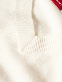 Camisola de lã decote em V