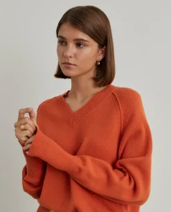 Camisola de lã decote em V