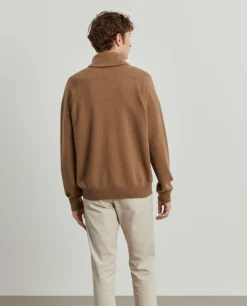 Camisola de lã gola em trespasse