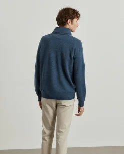 Camisola de lã gola em trespasse