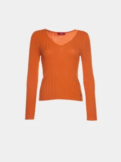 Camisola de malha canelada