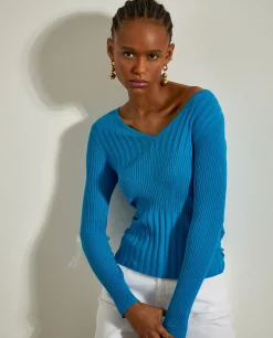 Camisola de malha canelada