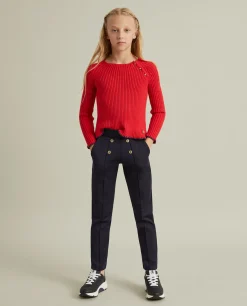 Camisola de malha canelada