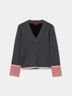 Camisola de malha color block