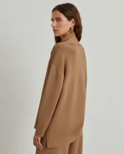 Camisola de malha com cachecol