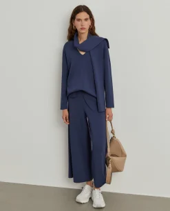 Camisola de malha com cachecol