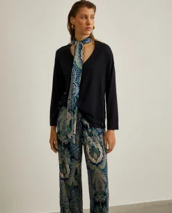 Camisola de malha combinada