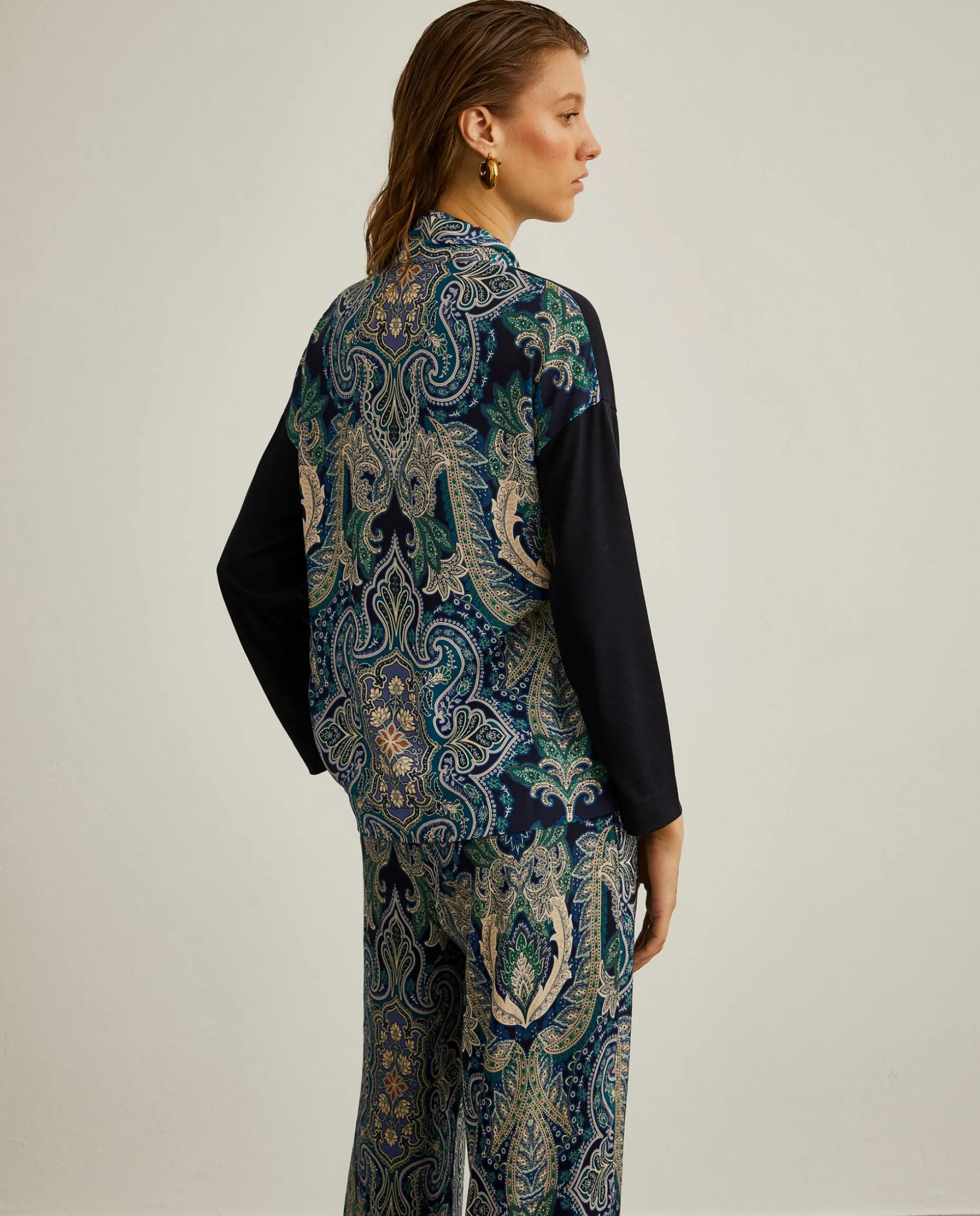 Camisola de malha combinada