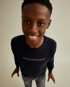 Camisola de malha em algodão e caxemira