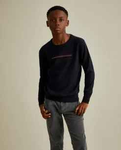 Camisola de malha em algodão e caxemira