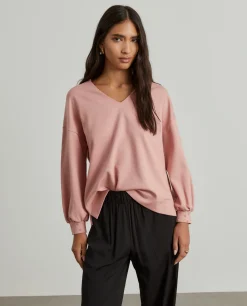 Camisola de malha mangas abalonadas