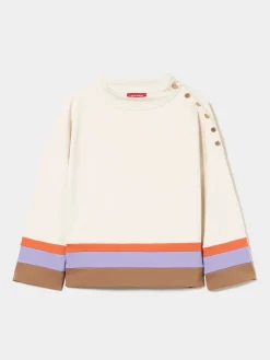 Camisola de meia gola com riscas