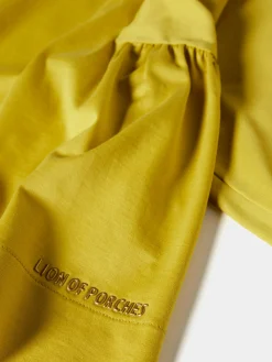 Camisola decote em V com manga abalonada