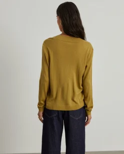 Camisola decote em V com lã