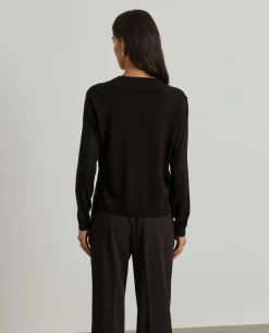 Camisola decote em V com lã