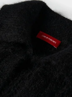 Camisola decote em V com lã mohair