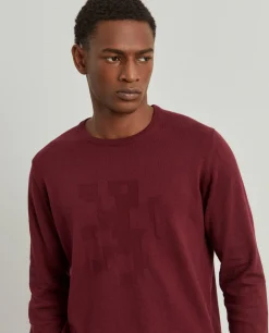 Camisola decote redondo em algodão e caxemira