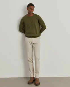 Camisola decote redondo em algodão e caxemira