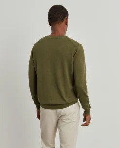 Camisola decote redondo em algodão e caxemira