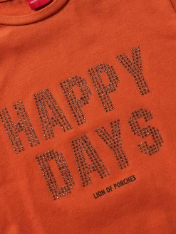 Camisola em algodão com mensagem brilhante