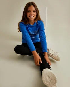 Camisola em algodão com mensagem brilhante