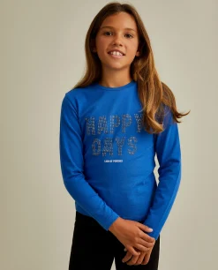 Camisola em algodão com mensagem brilhante