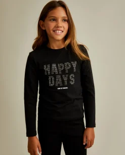 Camisola em algodão com mensagem brilhante