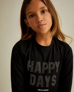 Camisola em algodão com mensagem brilhante