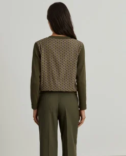 Camisola estampada decote em V